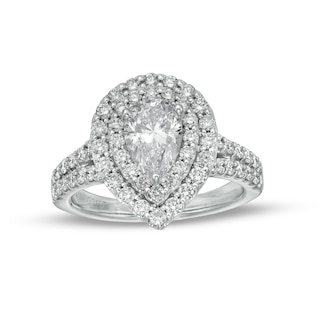 Vera Wang Love Collection 1.95 CT. T.W. Certified Lab-Created Diamond Double Frame Engagement Ring in 14K White Gold