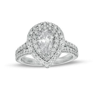 Vera Wang Love Collection 1.95 CT. T.W. Certified Lab-Created Diamond Double Frame Engagement Ring in 14K White Gold