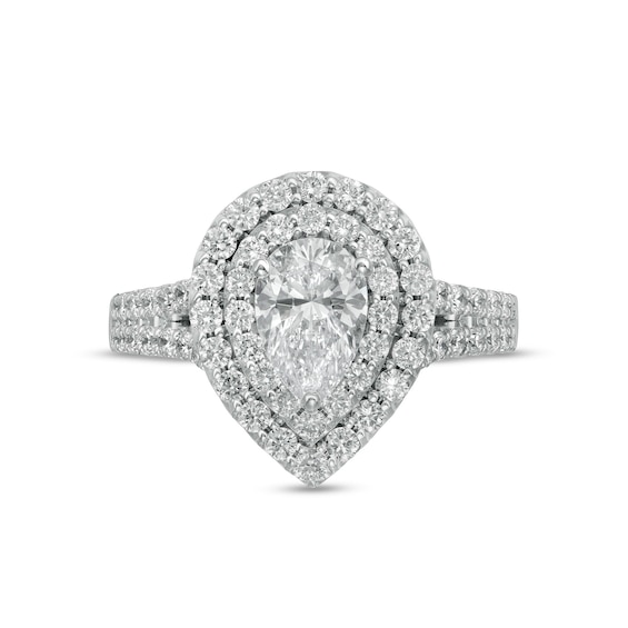 Vera Wang Love Collection 1.95 CT. T.W. Certified Lab-Created Diamond Double Frame Engagement Ring in 14K White Gold