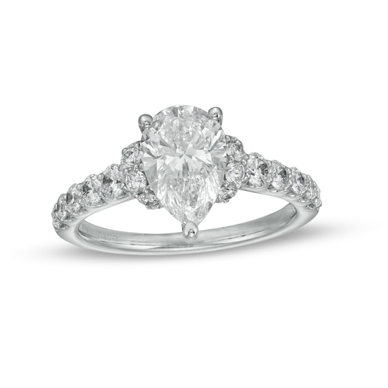 Vera Wang Love Collection 2.23 CT. T.W. Certified Lab-Created Diamond Collar Engagement Ring in 14K White Gold