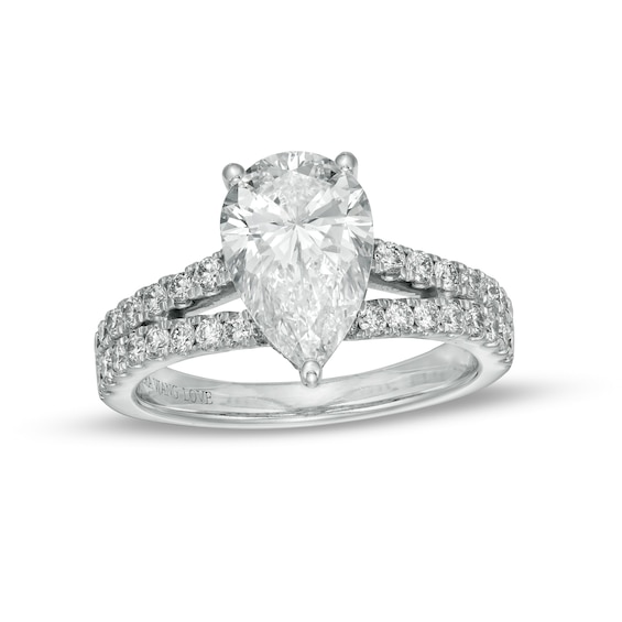 TRUE Lab-Created Diamonds by Vera Wang Love 2.69 CT. T.W. Split Shank Engagement Ring in 14K White Gold (F/VS2)