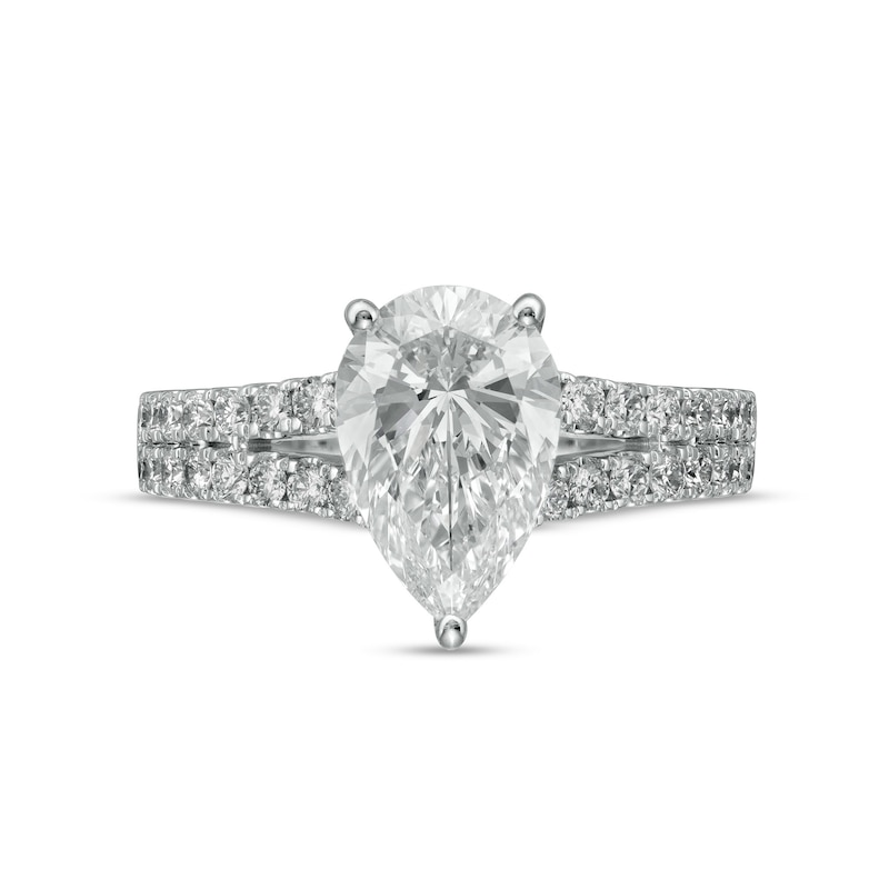 TRUE Lab-Created Diamonds by Vera Wang Love 2.69 CT. T.W. Split Shank Engagement Ring in 14K White Gold (F/VS2)|Peoples Jewellers