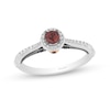 Thumbnail Image 0 of Enchanted Disney Evil Queen Garnet and 0.18 CT. T.W. Diamond Ring in Sterling Silver and 10K Gold