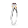 Thumbnail Image 1 of Enchanted Disney Evil Queen Garnet and 0.18 CT. T.W. Diamond Ring in Sterling Silver and 10K Gold