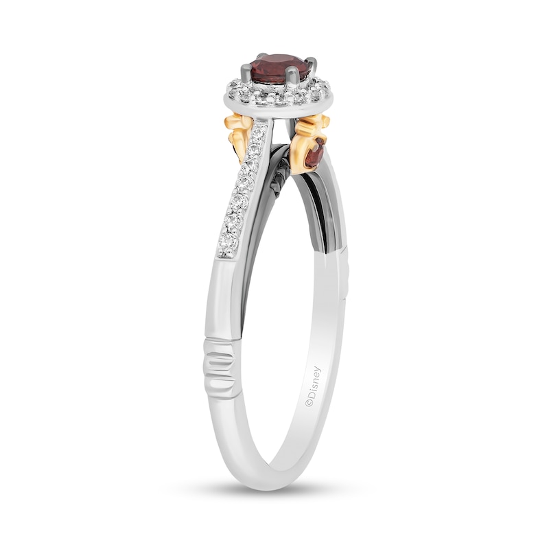 Enchanted Disney Evil Queen Garnet and 0.18 CT. T.W. Diamond Ring in Sterling Silver and 10K Gold|Peoples Jewellers