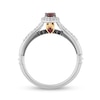 Thumbnail Image 2 of Enchanted Disney Evil Queen Garnet and 0.18 CT. T.W. Diamond Ring in Sterling Silver and 10K Gold