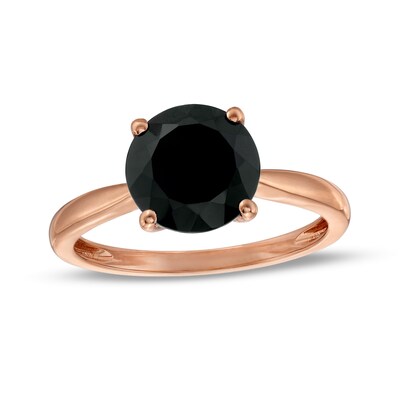 CT. Black Enhanced Diamond Solitaire Engagement Ring in 10K Rose Gold