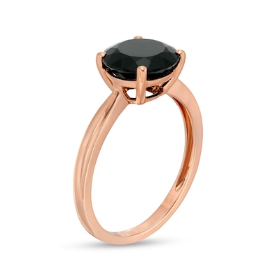 CT. Black Enhanced Diamond Solitaire Engagement Ring in 10K Rose Gold