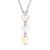 0.07 CT. T.W. Diamond Heart Trio Pendant in Sterling Silver and 10K Two-Tone Gold – 19"