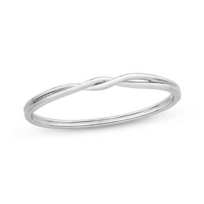 Double Row Twist Slip-On Bangle in Sterling Silver