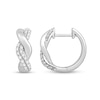 Thumbnail Image 0 of 0.29 CT. T.W. Diamond Twist Hoop Earrings in Sterling Silver