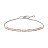 Thumbnail Image 0 of 0.09 CT. T.W. Diamond Alternating "X" Bolo Bracelet in Sterling Silver and 10K Rose Gold – 9.5"