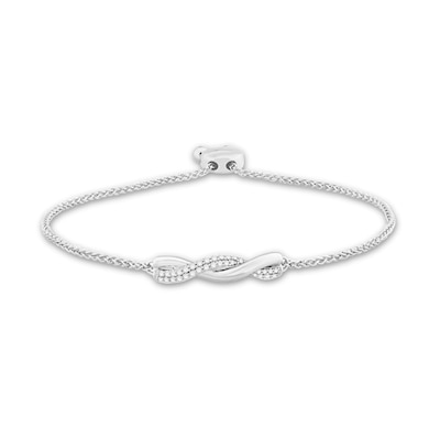 0.29 CT. T.W. Diamond Twist Bolo Bracelet in Sterling Silver – 9.5"