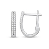 0.23 CT. T.W. Diamond Double Row Huggie Hoop Earrings in 10K White Gold