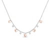 0.18 CT. T.W. Diamond Alternating Heart Station Pendant in Sterling Silver and 10K Rose Gold – 19"