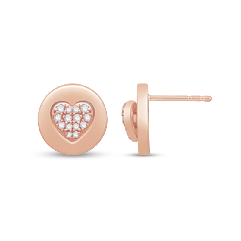 0.18 CT. T.W. Composite Heart-Shaped Diamond Stud Earrings in 10K Rose Gold|Peoples Jewellers