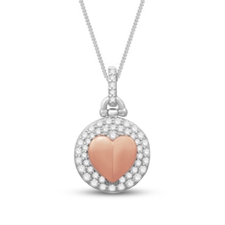 0.38 CT. T.W. Diamond Triple Frame Heart Pendant in 10K Two-Tone Gold – 19"