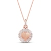 0.69 CT. T.W. Diamond Triple Frame Heart Pendant in 10K Rose Gold – 19"