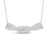 0.69 CT. T.W. Diamond Twist Multi-Row Necklace in 10K White Gold – 19"