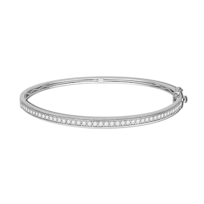 0.95 CT. T.W. Diamond Line Bangle in 14K White Gold