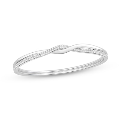 0.95 CT. T.W. Diamond Twist Bangle in Sterling Silver