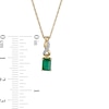 Thumbnail Image 2 of Emerald-Cut Emerald and Diamond Accent Twist Drop Pendant in 14K Gold