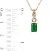 Thumbnail Image 4 of Emerald-Cut Emerald and Diamond Accent Twist Drop Pendant in 14K Gold