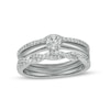 Thumbnail Image 0 of 0.45 CT. T.W. Diamond Twist Three Piece Bridal Set in 10K White Gold (J/I3)