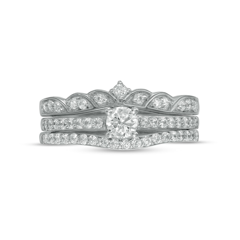 0.58 CT. T.W. Diamond Contour Tiara Three Piece Bridal Set in 10K Gold (J/I3)|Peoples Jewellers