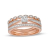 Thumbnail Image 0 of 0.45 CT. T.W. Diamond Vintage-Style Three Piece Bridal Set in 10K Rose Gold (J/I3)