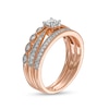 Thumbnail Image 2 of 0.45 CT. T.W. Diamond Vintage-Style Three Piece Bridal Set in 10K Rose Gold (J/I3)