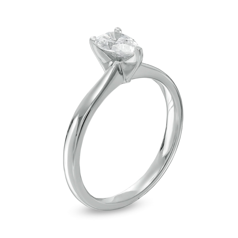 CT. Certified Pear-Shaped Lab-Created Diamond Solitaire Engagement Ring in 14K White Gold (F/SI2)|Peoples Jewellers