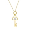 Diamond Accent Key Pendant in Sterling Silver with Yellow Rhodium