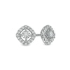 Thumbnail Image 0 of 0.145 CT. T.W. Diamond Cushion-Shaped Frame Stud Earrings in 10K White Gold (J/I3)