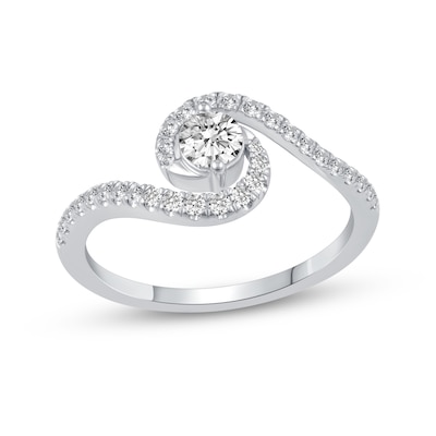 0.46 CT. T.W. Diamond Bypass Engagement Ring in 14K White Gold