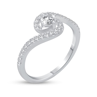 0.46 CT. T.W. Diamond Bypass Engagement Ring in 14K White Gold