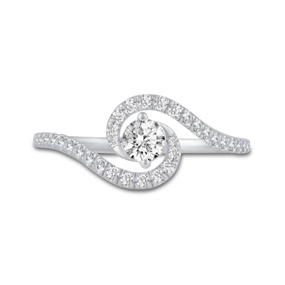 0.46 CT. T.W. Diamond Bypass Engagement Ring in 14K White Gold