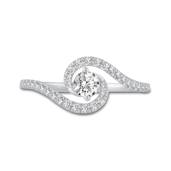 0.46 CT. T.W. Diamond Bypass Engagement Ring in 14K White Gold