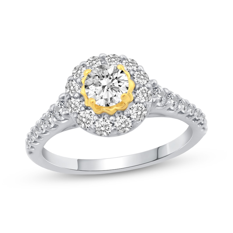 0.95 CT. T.W. Diamond Frame Engagement Ring in 14K Two-Tone Gold|Peoples Jewellers