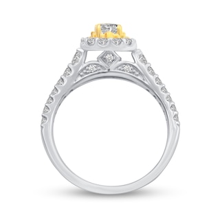 0.95 CT. T.W. Diamond Frame Engagement Ring in 14K Two-Tone Gold