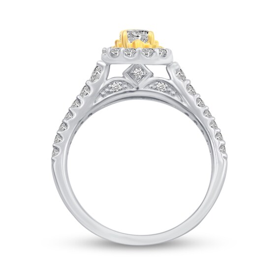 0.95 CT. T.W. Diamond Frame Engagement Ring in 14K Two-Tone Gold