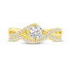 0.78 CT. T.W. Diamond Twist Shank Bypass Bridal Set in 14K Gold