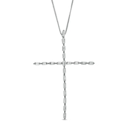 Marilyn Monroe™ Collection 0.50 CT. T.W. Baguette Diamond Cross Pendant in 10K White Gold