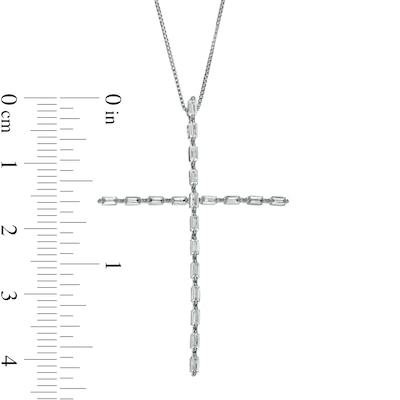 Marilyn Monroe™ Collection 0.50 CT. T.W. Baguette Diamond Cross Pendant in 10K White Gold