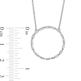 Marilyn Monroe™ Collection 0.50 CT. T.W. Baguette Diamond Circle Necklace in 10K White Gold