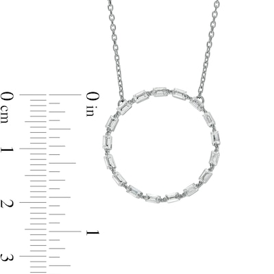 Marilyn Monroe™ Collection 0.50 CT. T.W. Baguette Diamond Circle Necklace in 10K White Gold