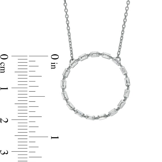 Marilyn Monroe™ Collection 0.50 CT. T.W. Baguette Diamond Circle Necklace in 10K White Gold