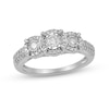 0.50 CT. T.W. Diamond Frame Three Stone Ring in Sterling Silver