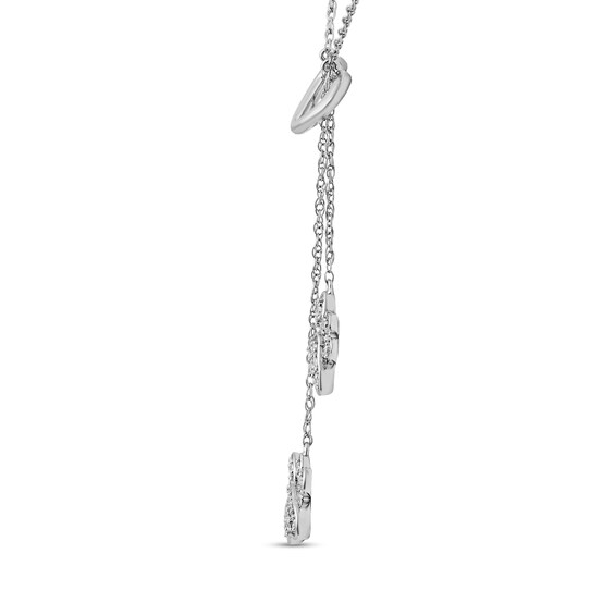 0.20 CT. T.W. Diamond Lariat Necklace in Sterling Silver