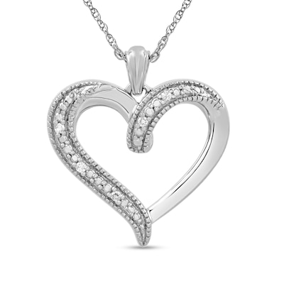 Diamond Accent Heart Pendant in Sterling Silver